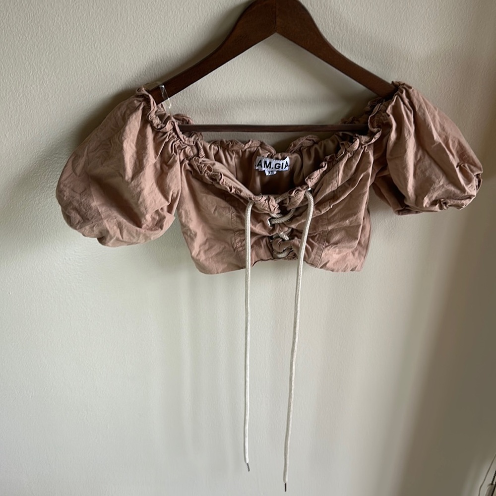 I.AM.GIA tan pirate crop top